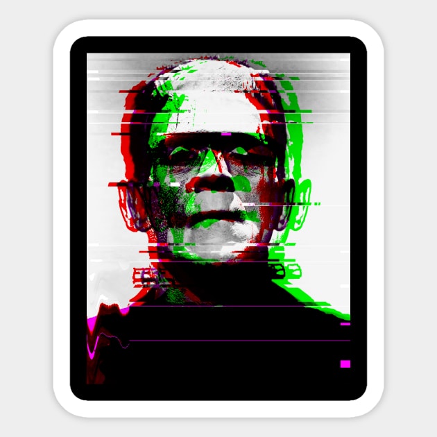 Glitched Frankenstein Sticker by Asanisimasa